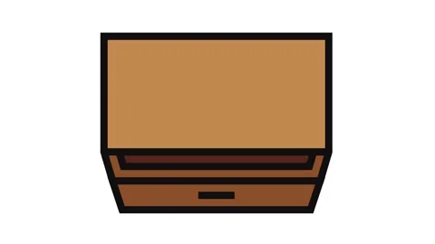 Bedside table top view color icon animation Stock Footage 326099540