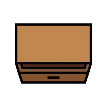 Bedside table top view color icon vector illustration Illustrazione stock