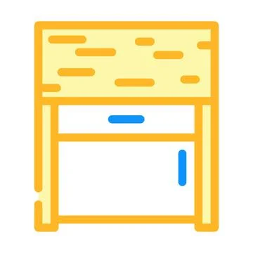 Bedside table top view color icon vector illustration Stock Illustration