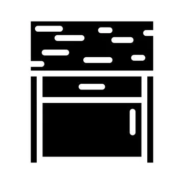 Bedside table top view glyph icon vector illustration Stock Illustration