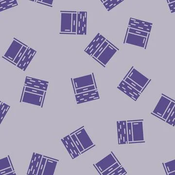 Bedside table top view glyph vector seamless pattern Stock Illustration