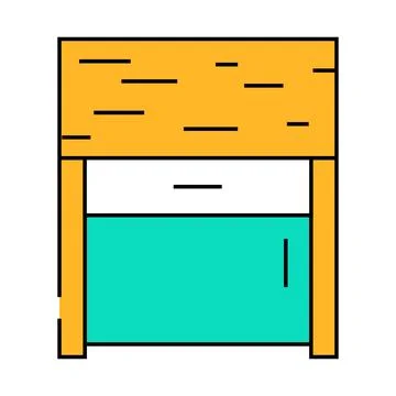 Bedside table top view icon color illustration Stock Illustration