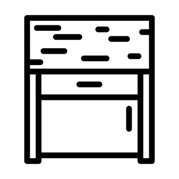 Bedside table top view line icon vector illustration Stock Illustration