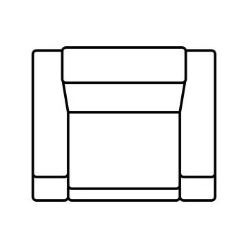 Bedside table top view line icon vector illustration Stockillustratie