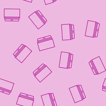 Bedside table top view line seamless pattern Illustrazione stock