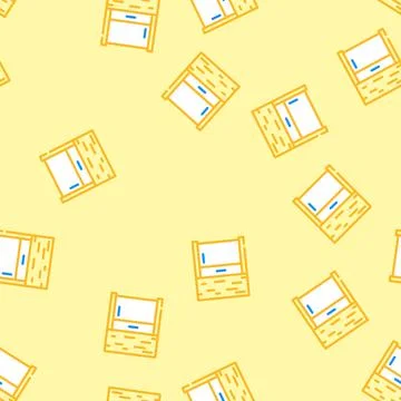 Bedside table top view vector seamless pattern Stock Illustration
