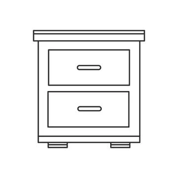 Bedside table wooden outline Stock Illustration