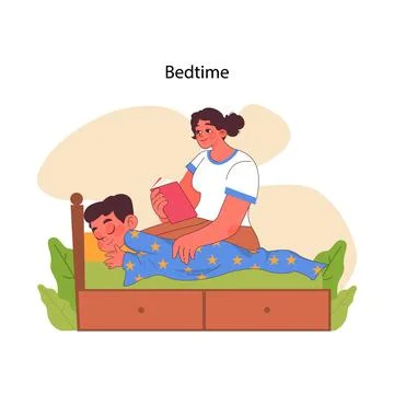 Bedtime concept. Flat vector illustration 스톡 일러스트