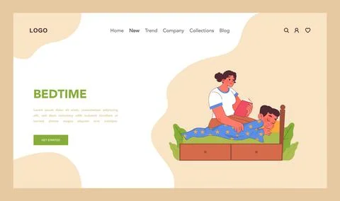 Bedtime concept. Flat vector illustration 스톡 일러스트