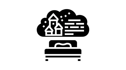 Bedtime prayer sleep night glyph icon animation Stock Footage 326151727