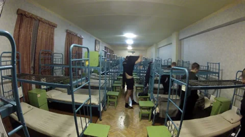 Bedtime prisoners in a prison cell. Stock Footage 35261003