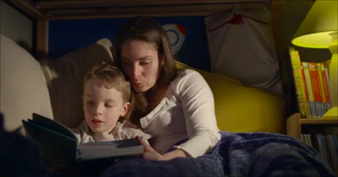 Bedtime reading Stock Footage 45663686
