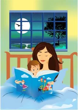 Bedtime story, Stock Illustration