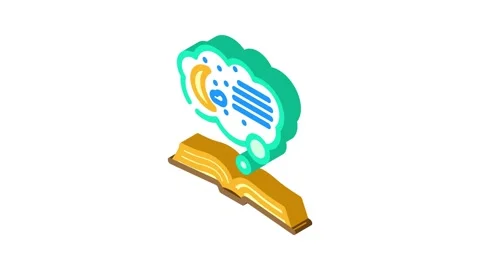 Bedtime story sleep night isometric icon animation Stock Footage 327289596