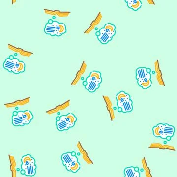 Bedtime story sleep night vector seamless pattern Stock Illustration