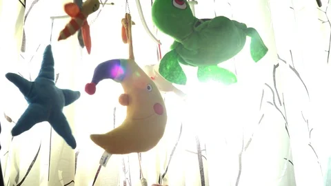 Bedtime - Toddler Plays in Bed Stock Footage 86156935