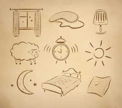 Bedtime vector set Stock Illustration