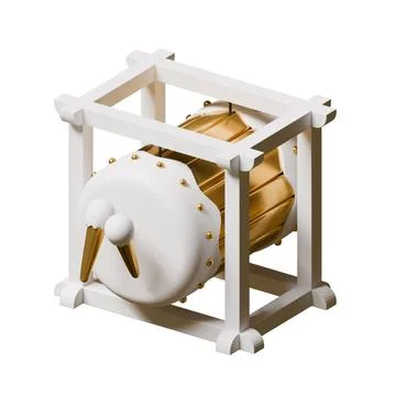 Bedug 3D Render Design Element Top Side View Stock Illustration