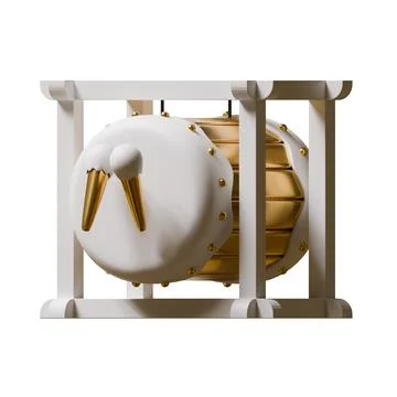 Bedug 3D Render Design Element Side View Stock Illustration