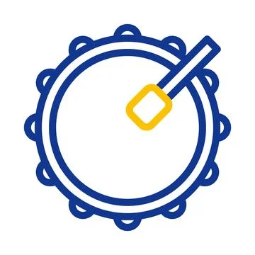 Bedug drum icon duocolor blue yellow style ramadan illustration vector elem.. Stock Illustration