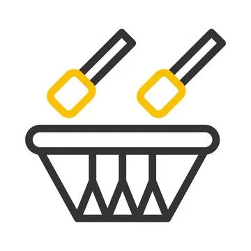 Bedug drum icon duocolor grey yellow style ramadan illustration vector elem.. Illustrazione stock