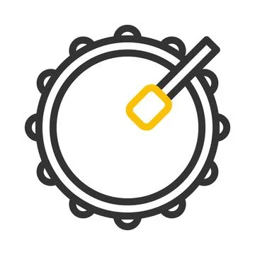 Bedug drum icon duocolor grey yellow style ramadan illustration vector elem.. Stock Illustration