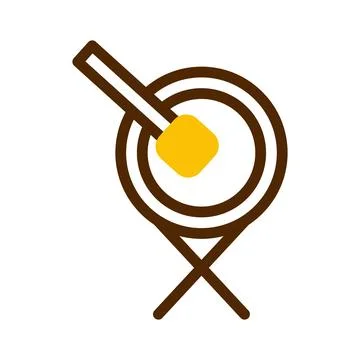 Bedug drum icon duotone brown yellow style ramadan illustration vector elem.. Stock Illustration