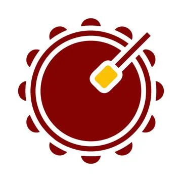 Bedug drum icon duotone red yellow style ramadan illustration vector elemen.. Stock Illustration