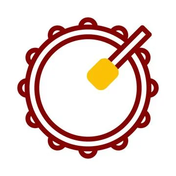 Bedug drum icon duotone red yellow style ramadan illustration vector elemen.. Stock Illustration