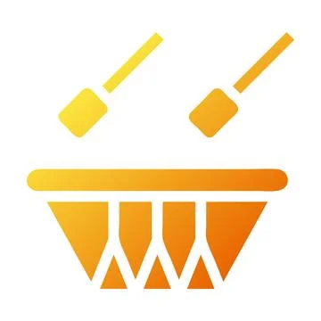 Bedug drum icon solid gradient yellow style ramadan illustration vector ele.. Illustrazione stock