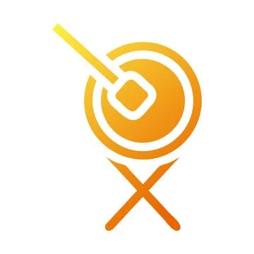 Bedug drum icon solid gradient yellow style ramadan illustration vector ele.. Stockillustratie