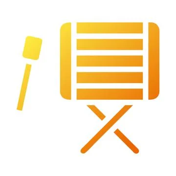 Bedug drum icon solid gradient yellow style ramadan illustration vector ele.. Stock Illustration