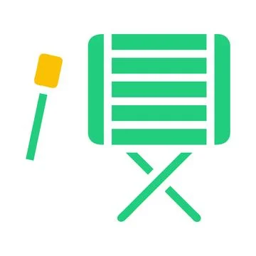 Bedug drum icon solid green yellow style ramadan illustration vector elemen.. Illustrazione stock