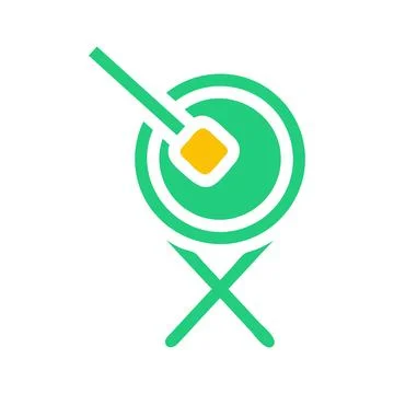 Bedug drum icon solid green yellow style ramadan illustration vector elemen.. Stock Illustration