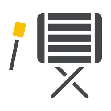 Bedug drum icon solid grey yellow style ramadan illustration vector element.. 스톡 일러스트