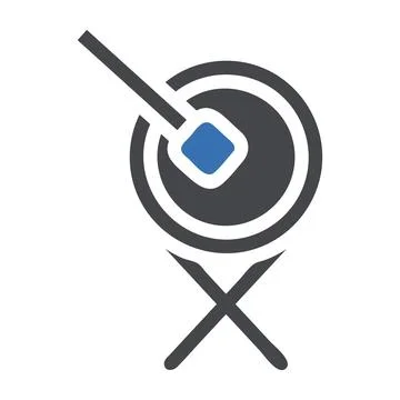 Bedug drum icon solid grey blue style ramadan illustration vector element a.. Stock Illustration