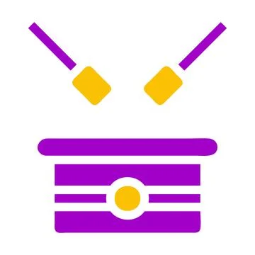 Bedug drum icon solid purple yellow style ramadan illustration vector eleme.. Illustrazione stock