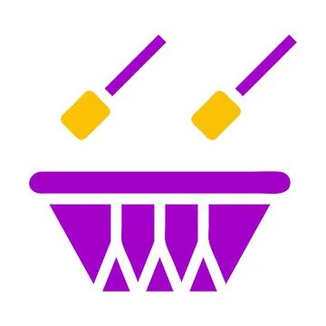 Bedug drum icon solid purple yellow style ramadan illustration vector eleme.. Illustrazione stock