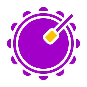 Bedug drum icon solid purple yellow style ramadan illustration vector eleme.. Illustrazione stock