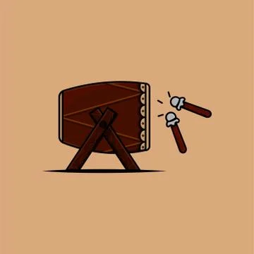 Bedug vector graphic design illustration.drum for moslems in java for religio Ilustração Stock