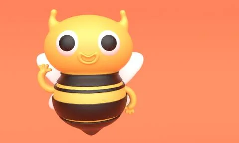 Bee. 3d rendering Illustrazione stock