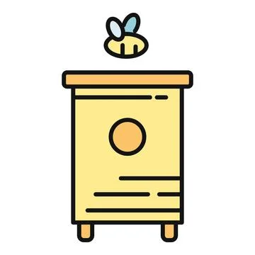 Bee and beehive flying above for apiculture concept Ilustração Stock
