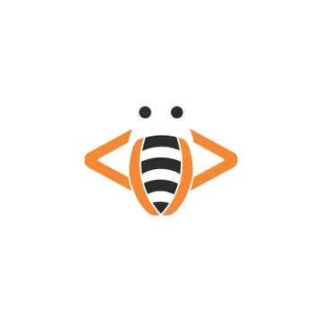 Bee and codding symbol vector illustration Stock Illustration