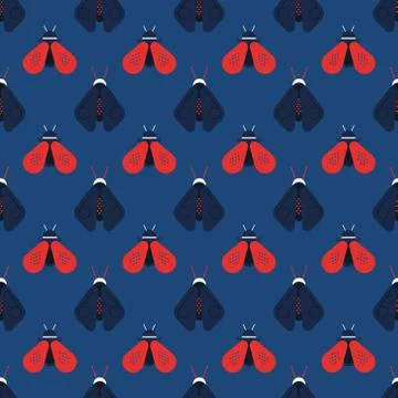 Bee and firefly seamless pattern イラスト素材