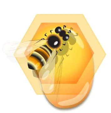 Bee and honey Stock Illustration