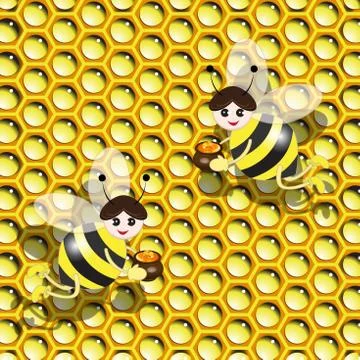 Bee and honey Stock Illustration