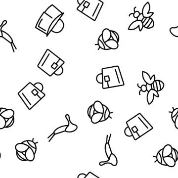 Bee And Honey Vector Seamless Pattern Stock Illustration