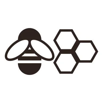 Bee and honeycomb icon Stock Illustration