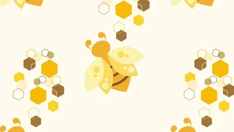 Bee and honeycomb. Pattern. Slow motion Stock Footage 163516739