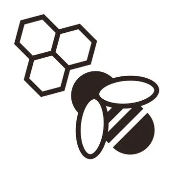 Bee and honeycombs icon Stock Illustration